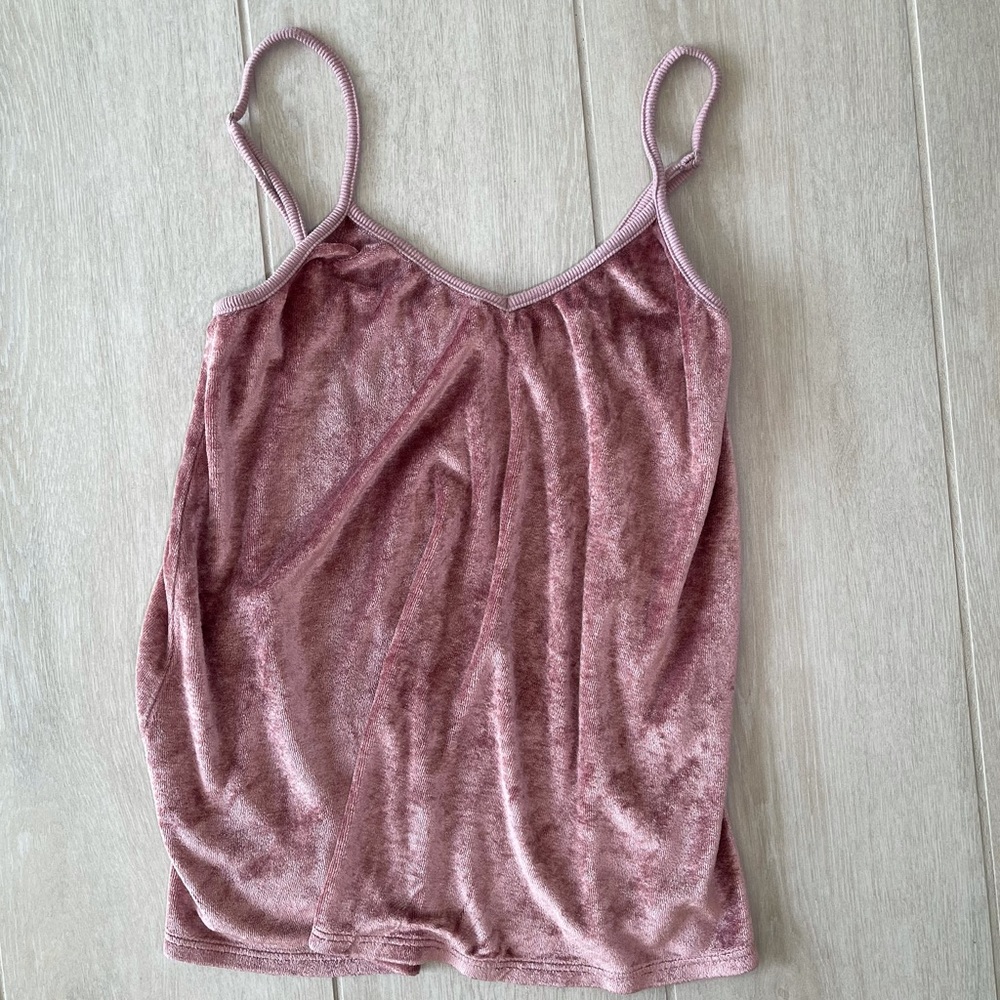 Micheal Stars velour pink mauve tank top camisole